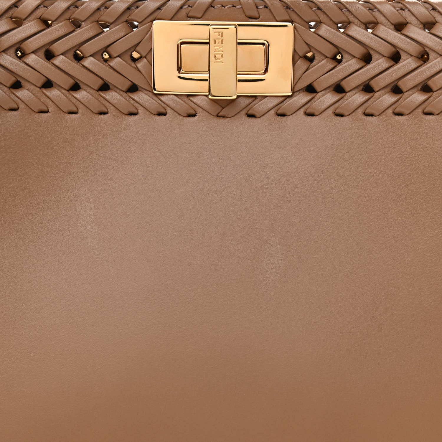 Fendi Vitello King Ceylon Shiny Nappa Woven Small Peekaboo I SEE U Satchel Sand 9 of 11