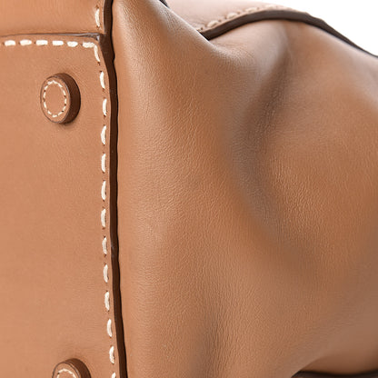 Prada City Calf Small Hand Stitched Galleria Double Zip Tote Caramel 10 of 12