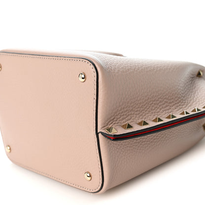 Valentino Garavani Pebbled Calfskin Small Rockstud Crossbody Tote Poudre 9 of 9