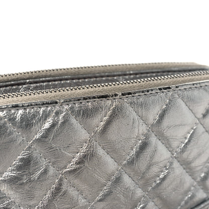 Chanel Metallic Lambskin Calfskin Quilted Small Gabrielle Clutch With Chain Silver 12 of 15