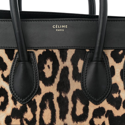 Celine Leopard Pony Hair Mini Luggage Black 8 of 10