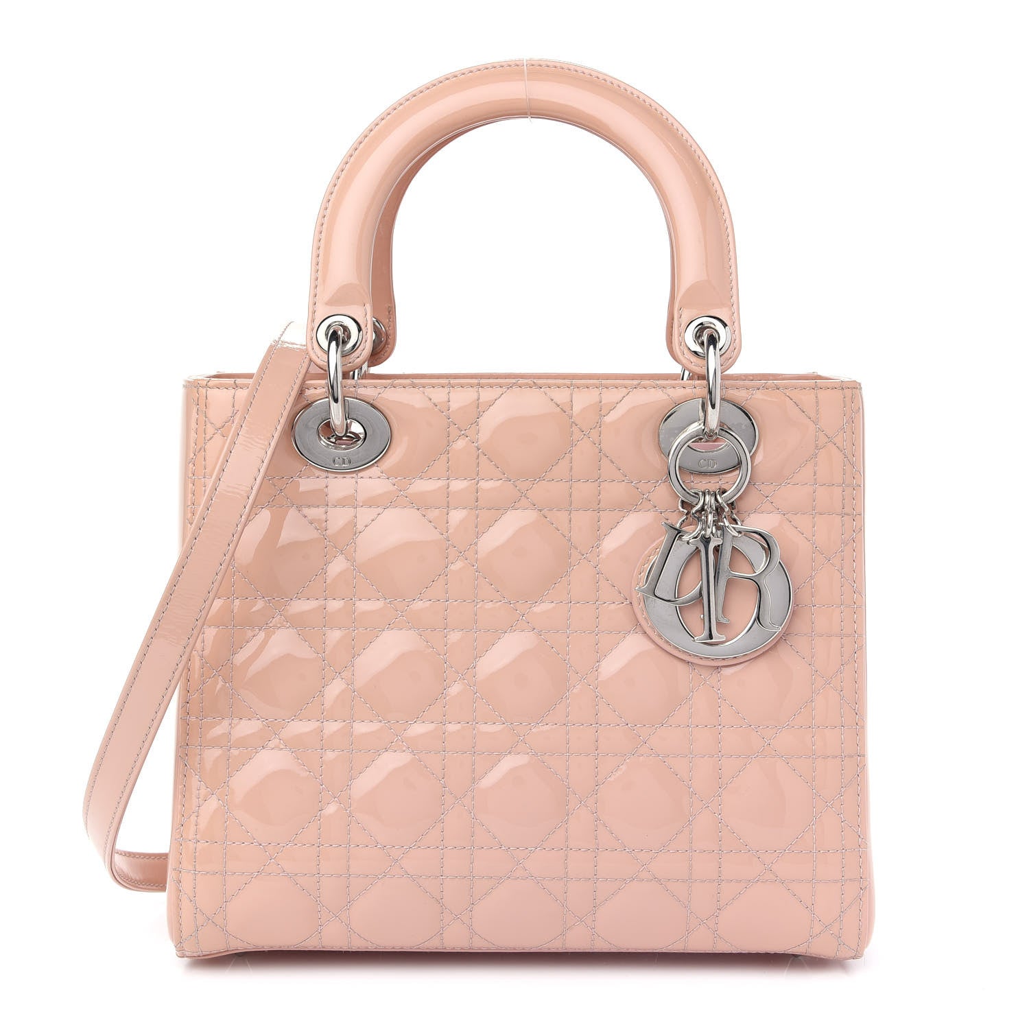 Christian Dior Patent Cannage Medium Lady Dior Rose Clair 1 of 10