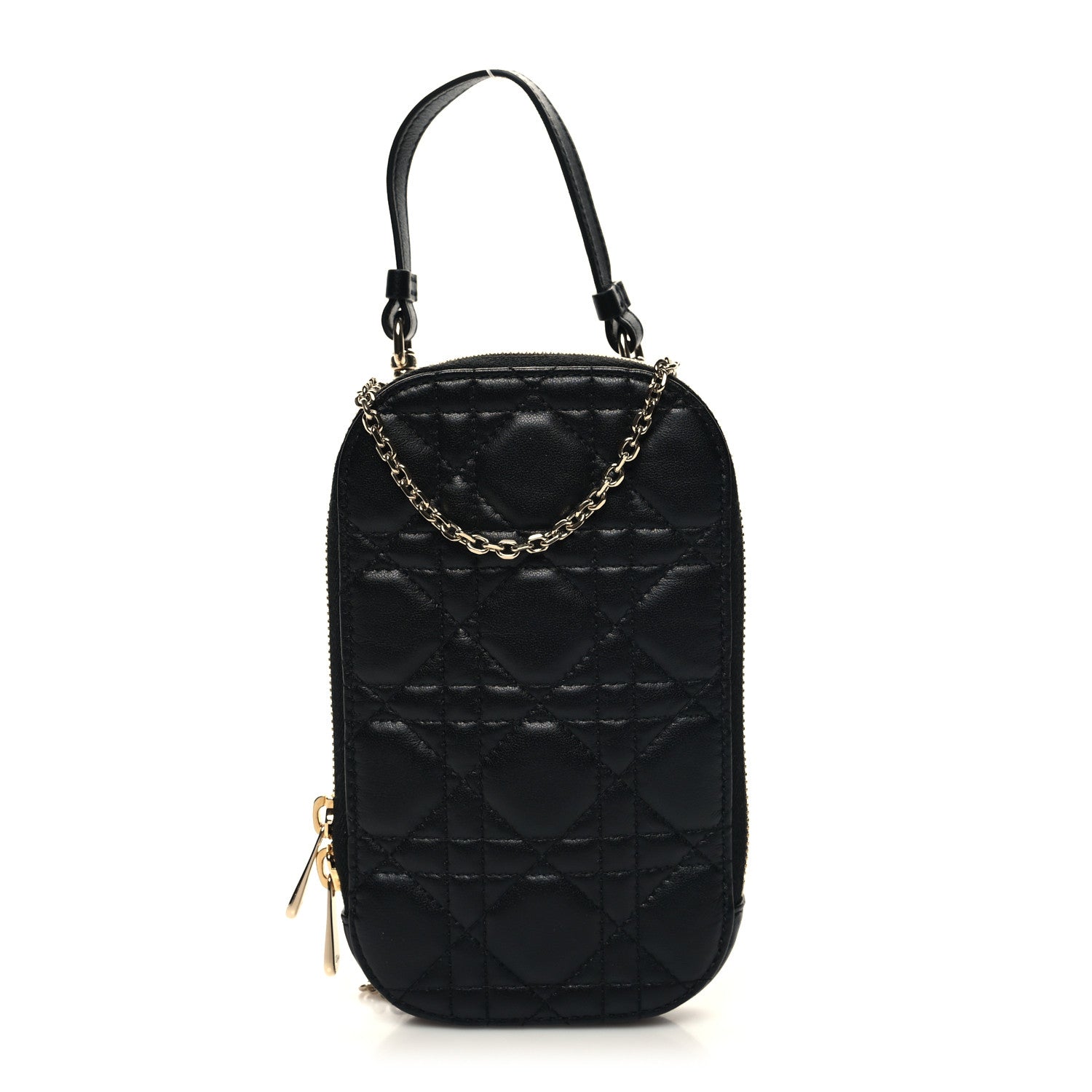Christian Dior Lambskin Cannage Lady Dior Phone Holder Black 1 of 10