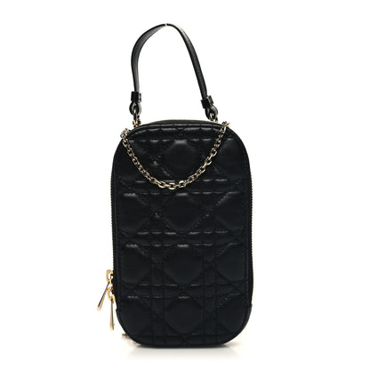 Christian Dior Lambskin Cannage Lady Dior Phone Holder Black 1 of 10