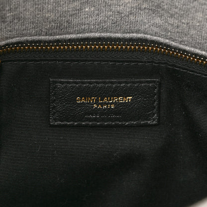 Saint Laurent Jersey Quilted Small Loulou Puffer Monogram Chain Satchel Grey Cloud 6 of 11