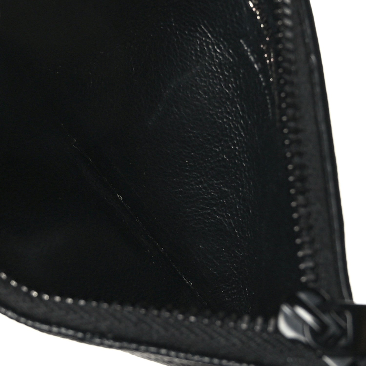 Saint Laurent Grain De Poudre Matelasse Chevron Monogram Fragments Zippered Card Case Black 5 of 7