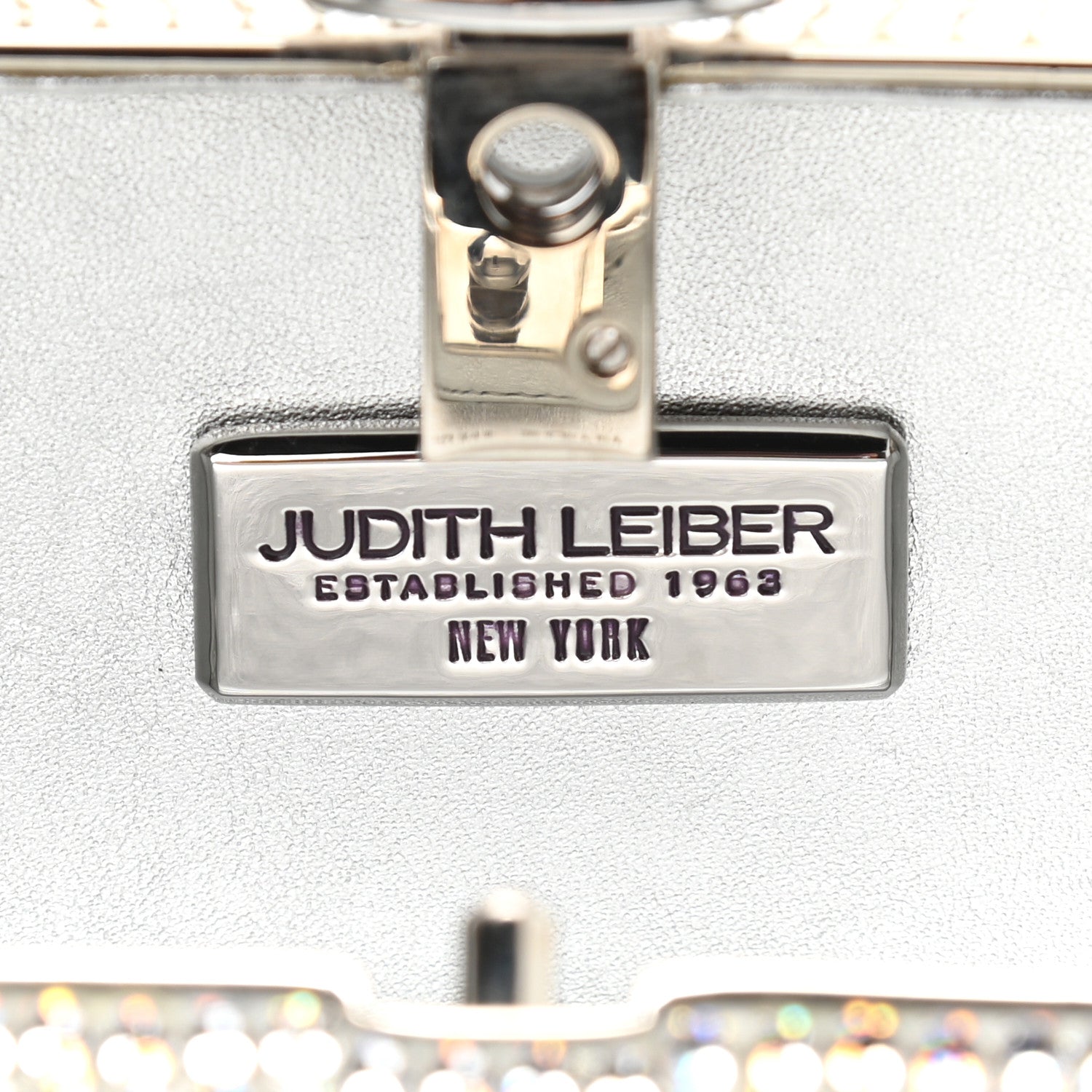Judith Leiber Crystal Minaudiere Clutch Black Silver 5 of 10