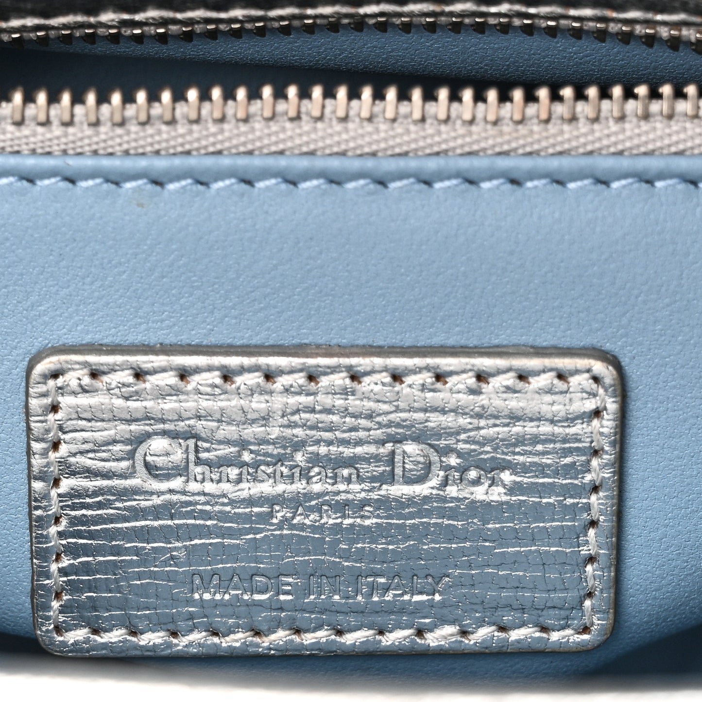 Metallic Grained Calfskin Cannage Small My ABCDior Lady Dior Silver