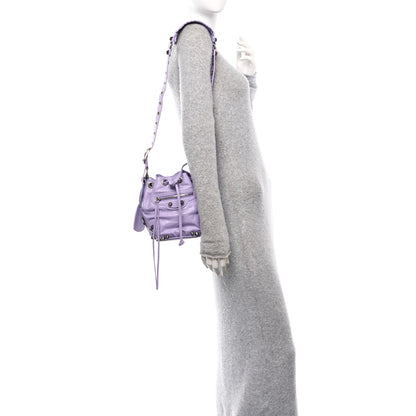 Balenciaga Agneau Arena Le Cagole Bucket Bag XS Lilac 2 of 11