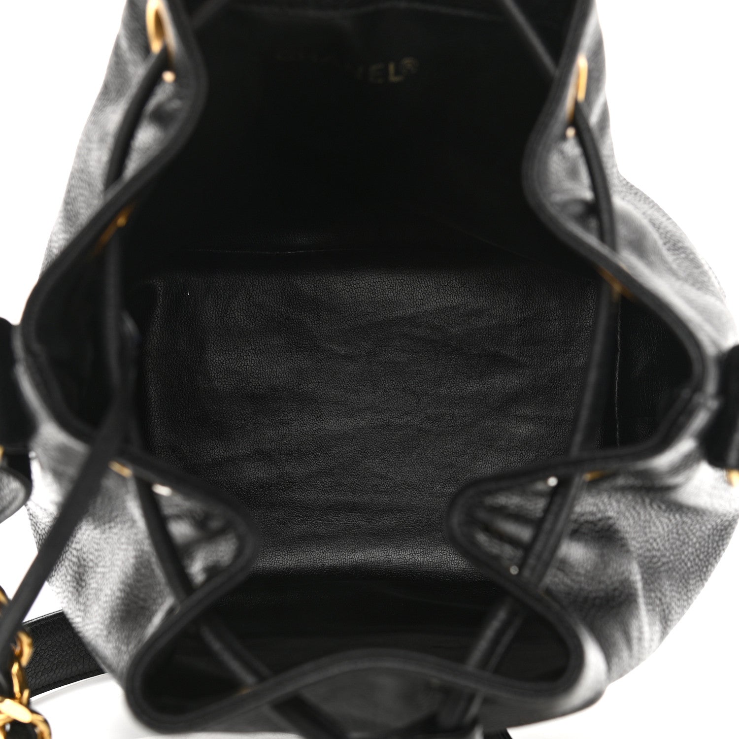 Chanel Caviar CC Stitched Drawstring Bucket Bag Black 5 of 12