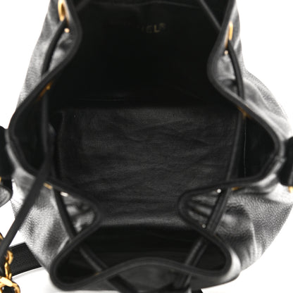 Chanel Caviar CC Stitched Drawstring Bucket Bag Black 5 of 12