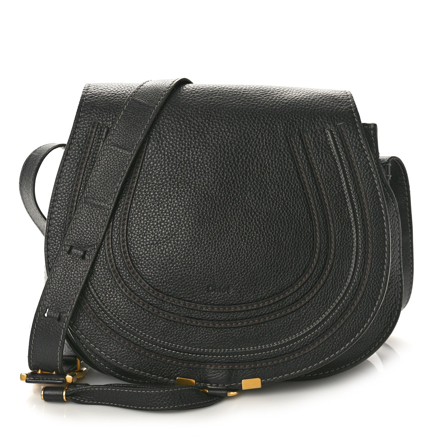 Chloe Calfskin Medium Marcie Round Crossbody Bag Black 1 of 16