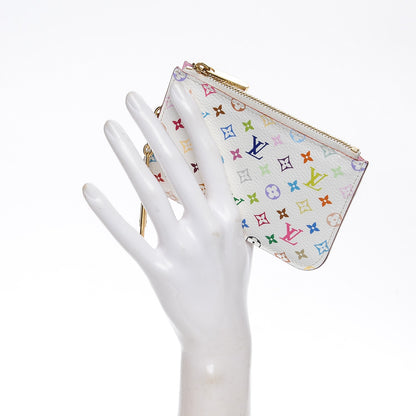 Louis Vuitton Monogram Multicolor Key Pouch White Litchi 2 of 6