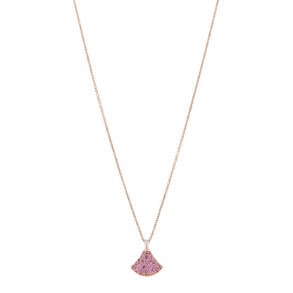 Bulgari 18K Rose Gold Diamond Pink Sapphire Divas' Dream Pendant Necklace 1 of 7