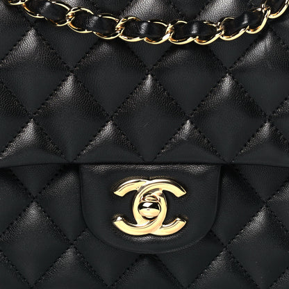 Chanel Lambskin Quilted Medium Double Flap Black 8 of 16
