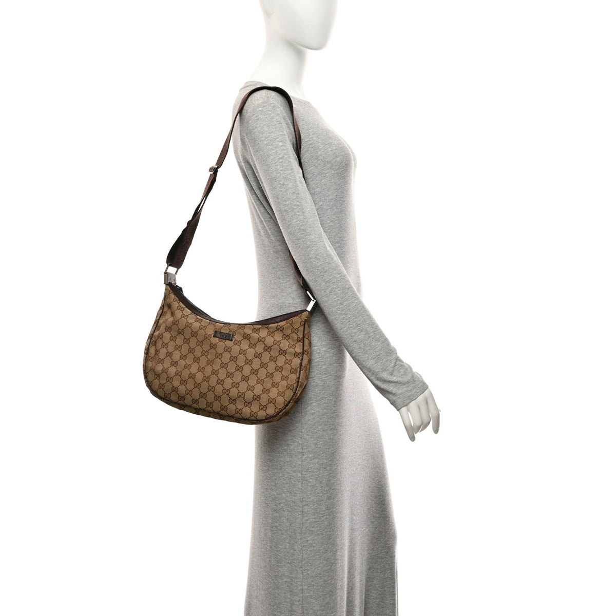 Monogram Medium Half Moon Hobo Dark Brown