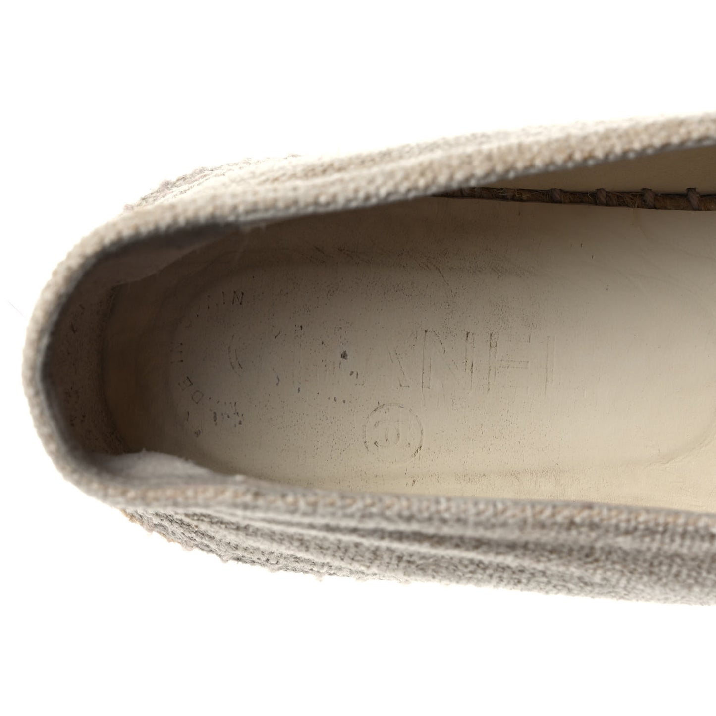 Toile Sequin CC Espadrilles 39 Beige Black
