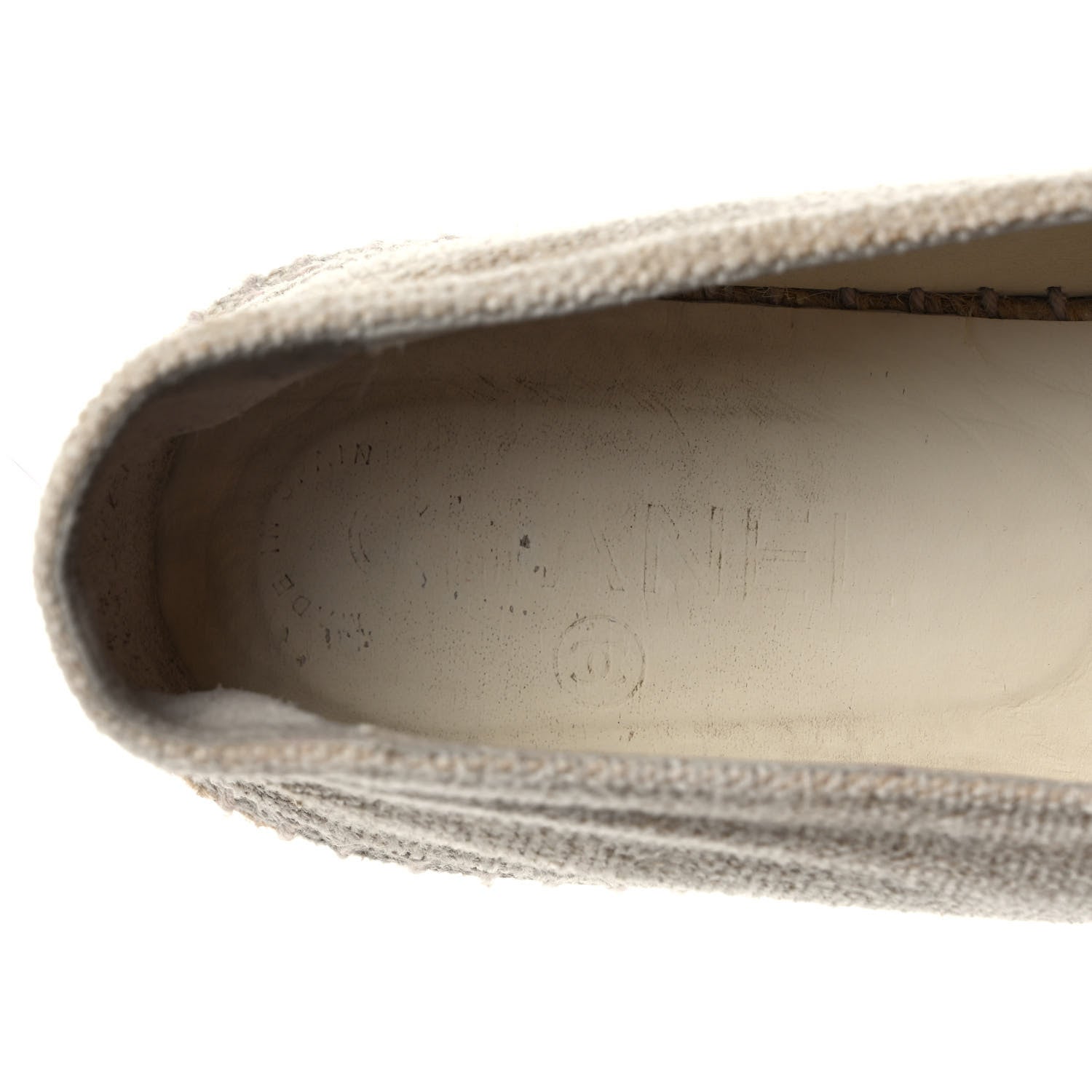 Chanel Toile Sequin CC Espadrilles 39 Beige Black 7 of 8