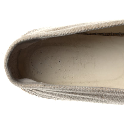Chanel Toile Sequin CC Espadrilles 39 Beige Black 7 of 8