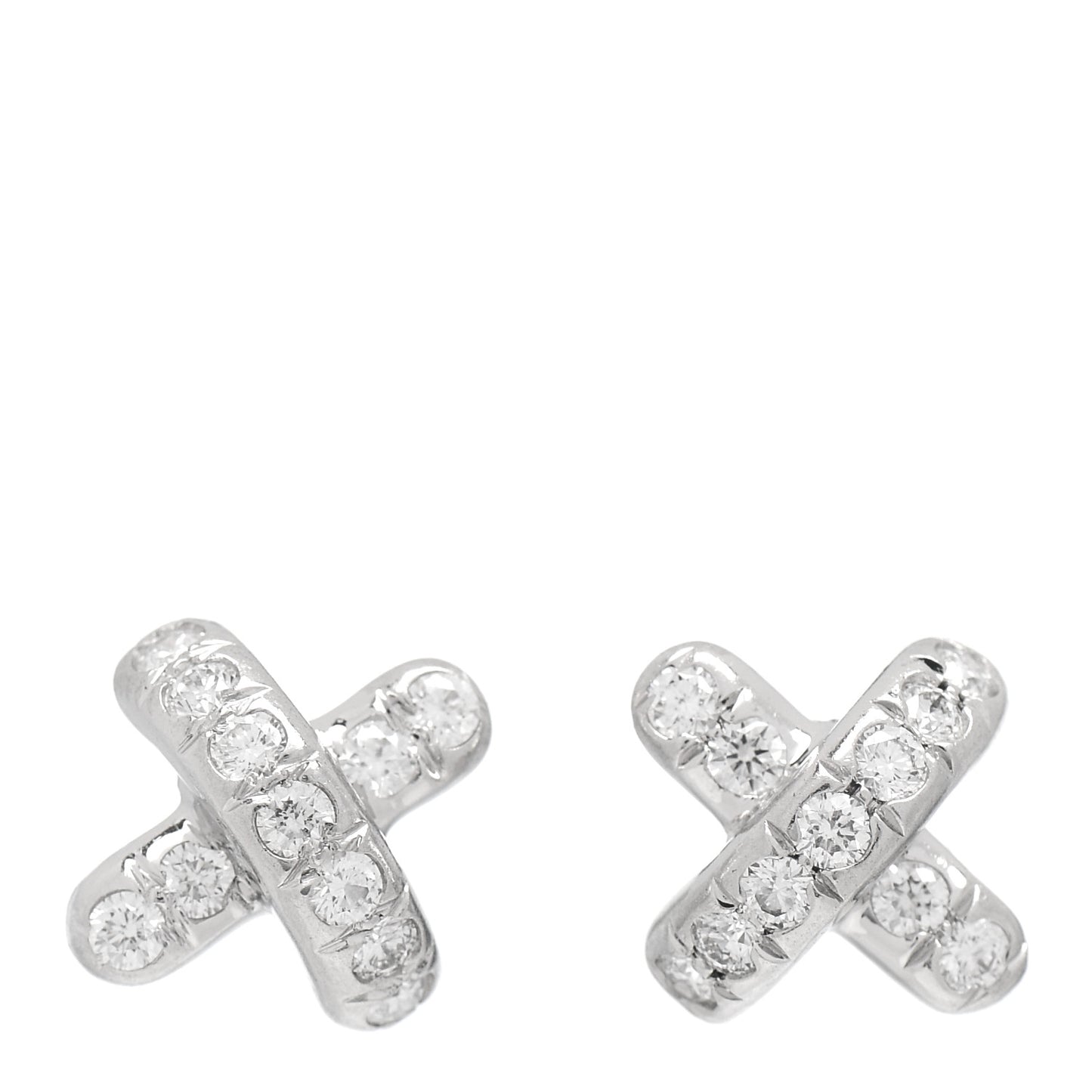 Platinum Diamond Cross Stitch X Stud Earrings