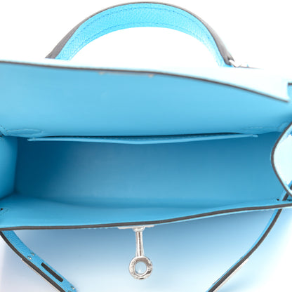 Hermes Epsom Mini Kelly Sellier 20 Celeste 5 of 13