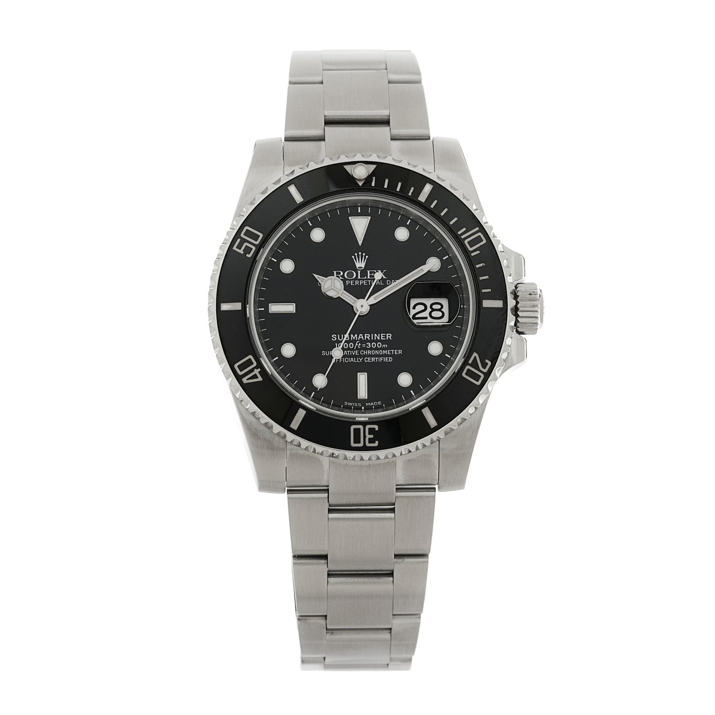 Stainless Steel 40mm Oyster Perpetual Submariner Date Watch Black 116610LN