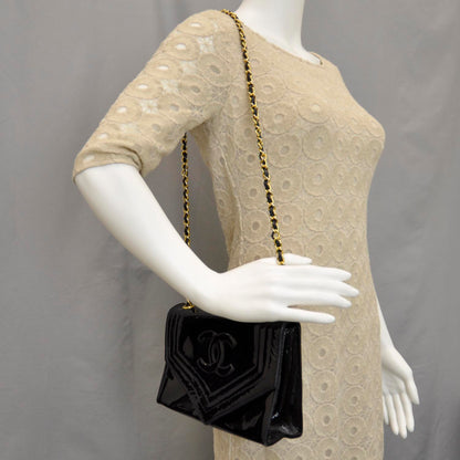 Chanel Patent Envelope Flap Bag Black 2 of 10