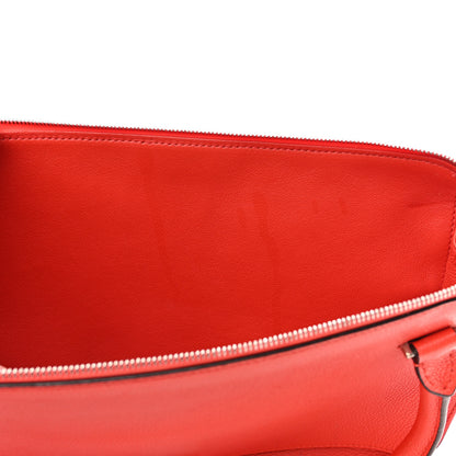 Celine Drummed Calfskin Suede Double Zip Trapeze Vermillion 19 of 19