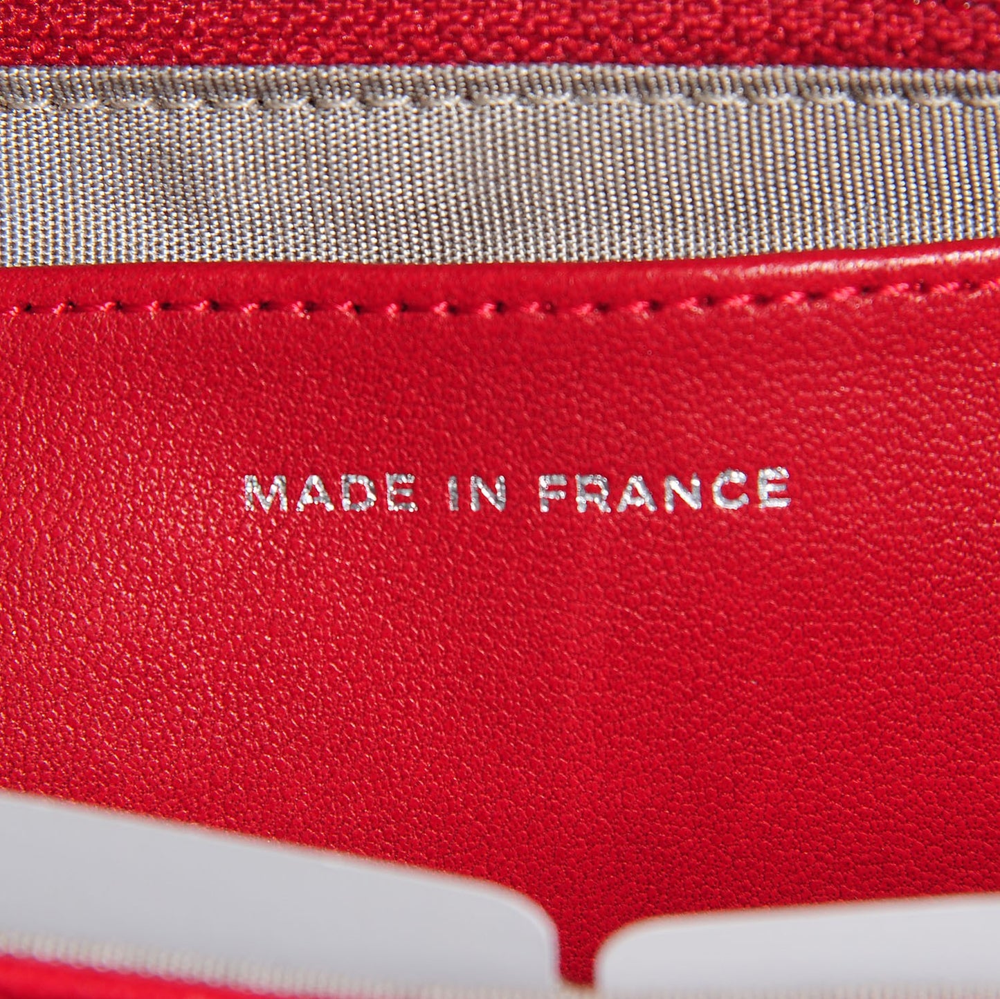 Lambskin Half Moon Wallet On Chain WOC Red