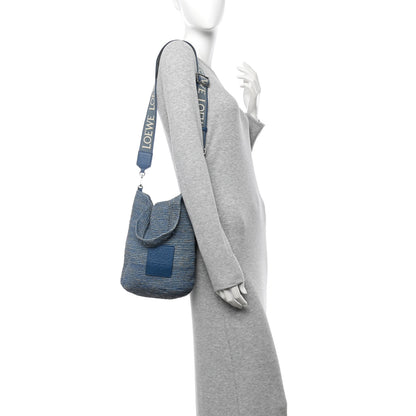 Loewe Raffia Mini Slit Tote Bag Blue 2 of 14