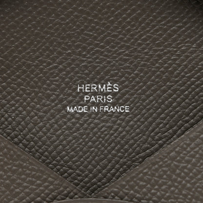 Hermes Epsom Calvi Card Case Gris Meyer 6 of 7