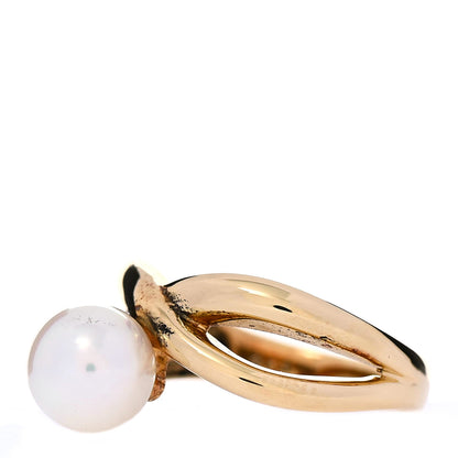 Mikimoto 18K Yellow Gold 8mm Akoya Pearl Ring 55 7.25 3 of 7