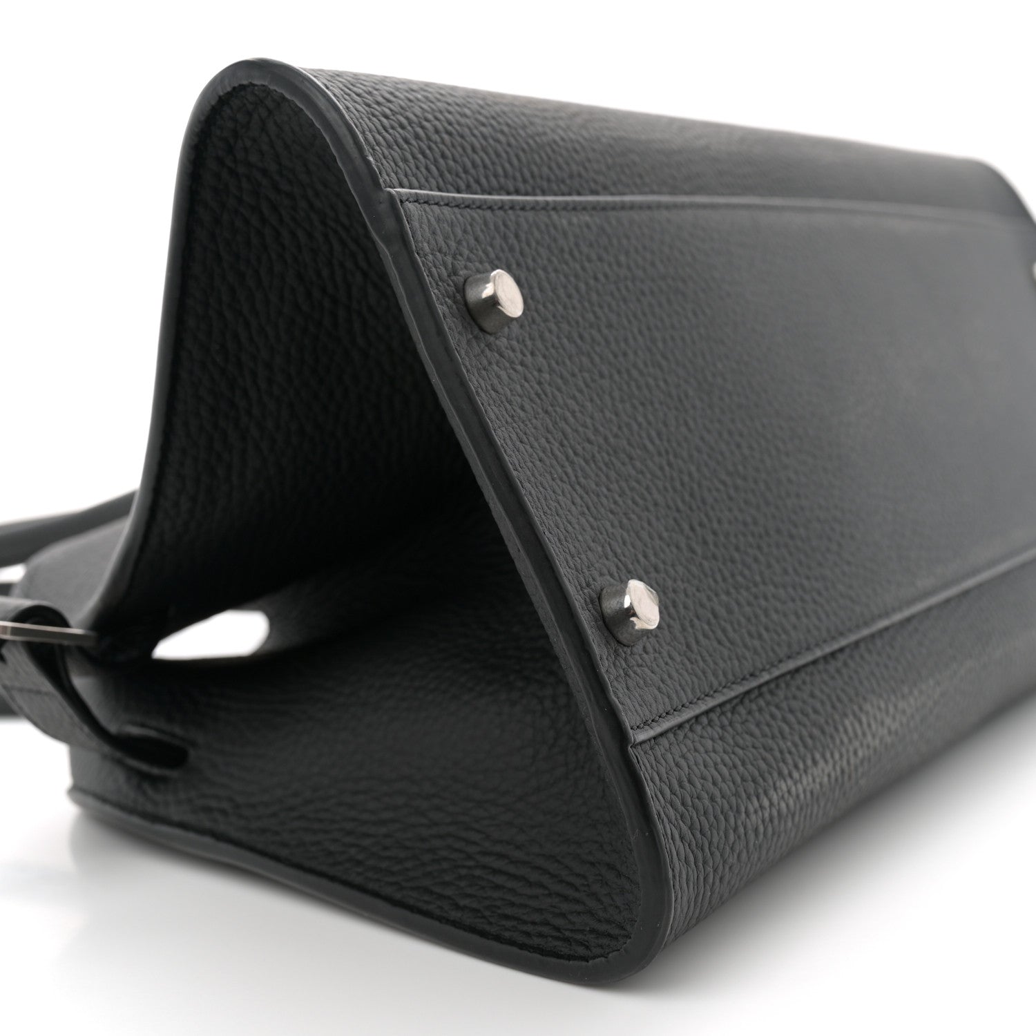The Row Matte Grained Calfskin Margaux Shoulder 12 Black 8 of 10