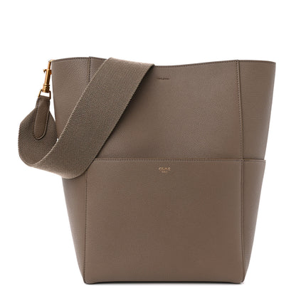 Celine Soft Grained Calfskin Sangle Bucket Bag Taupe 1 of 14