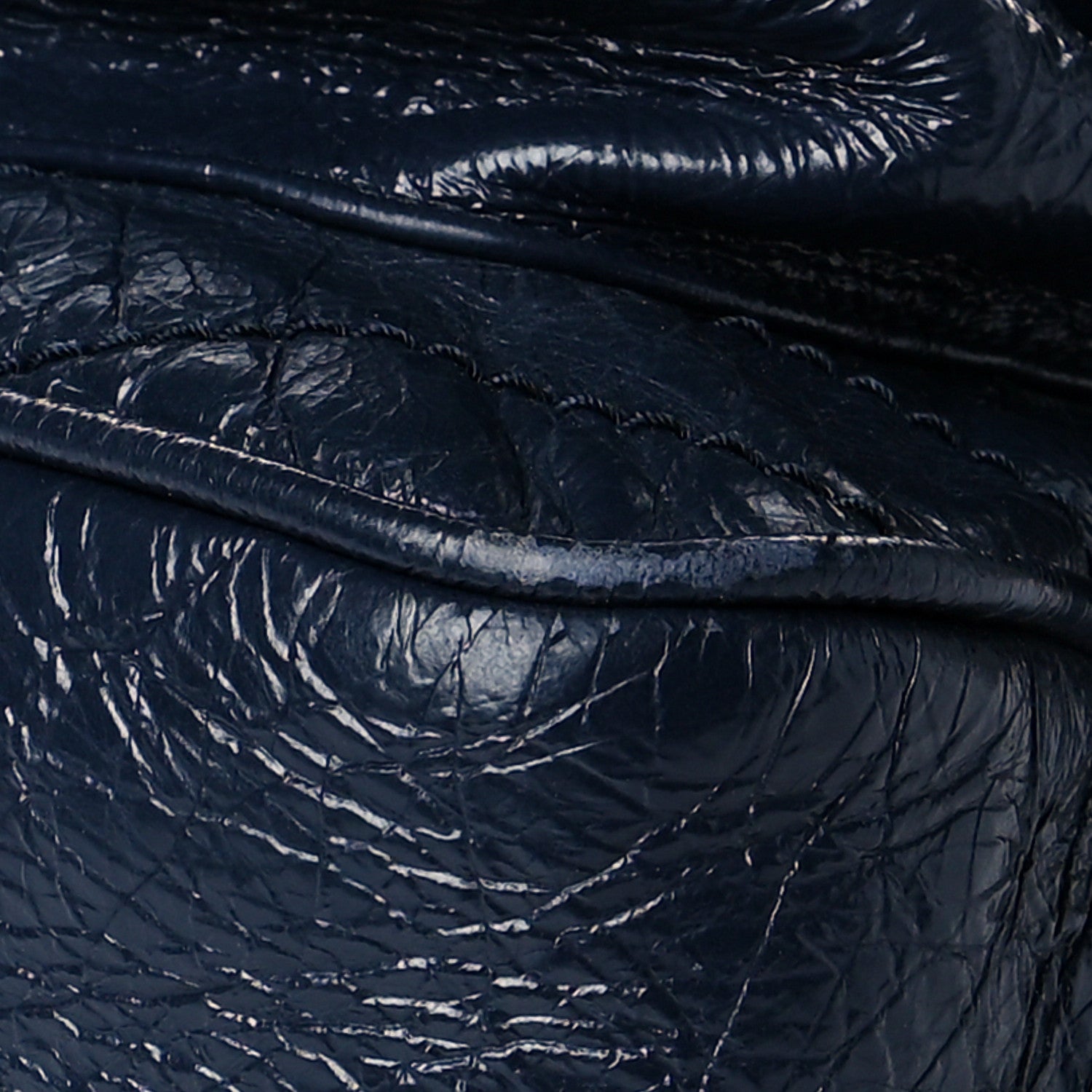 Saint Laurent Crinkled Calfskin Matelasse Monogram Medium Niki Chain Satchel Deep Marine 10 of 14