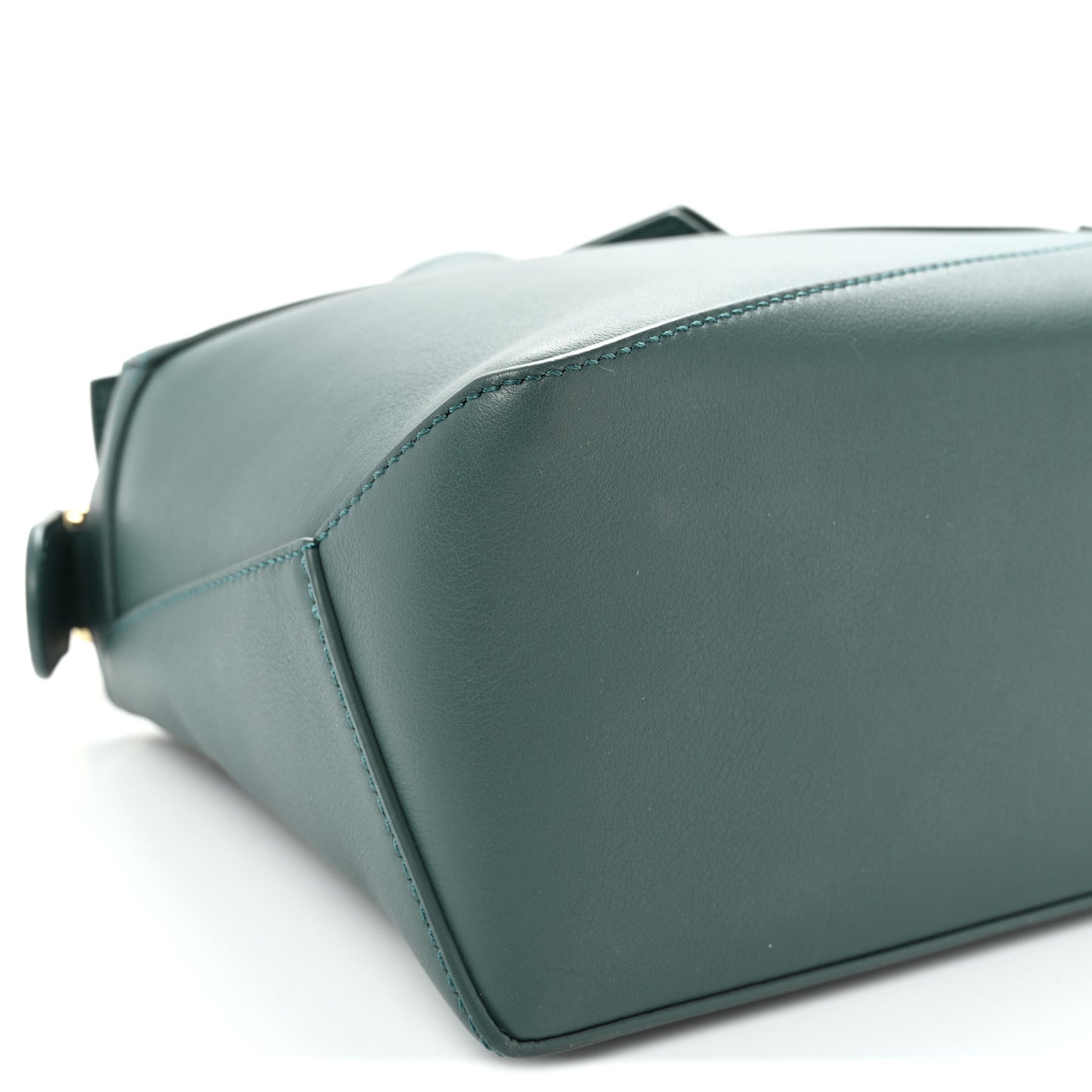 Calfskin Small Puzzle Edge Bag Bottle Green