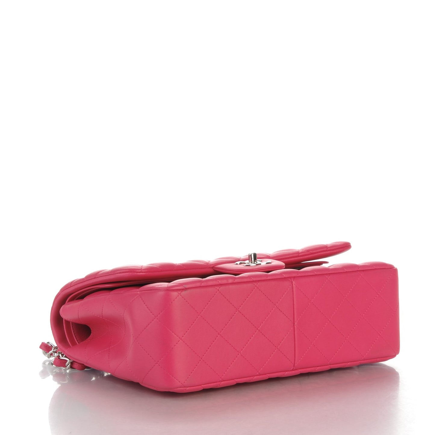 Lambskin Quilted Jumbo Double Flap Dark Pink