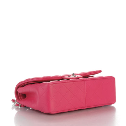Chanel Lambskin Quilted Jumbo Double Flap Dark Pink 4 of 11