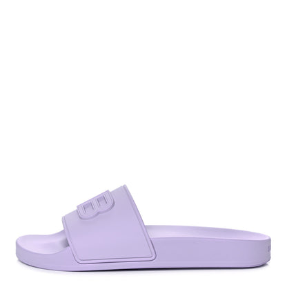 Balenciaga Rubber BB Womens Pool Slide Sandals 38 Lilac 1 of 9