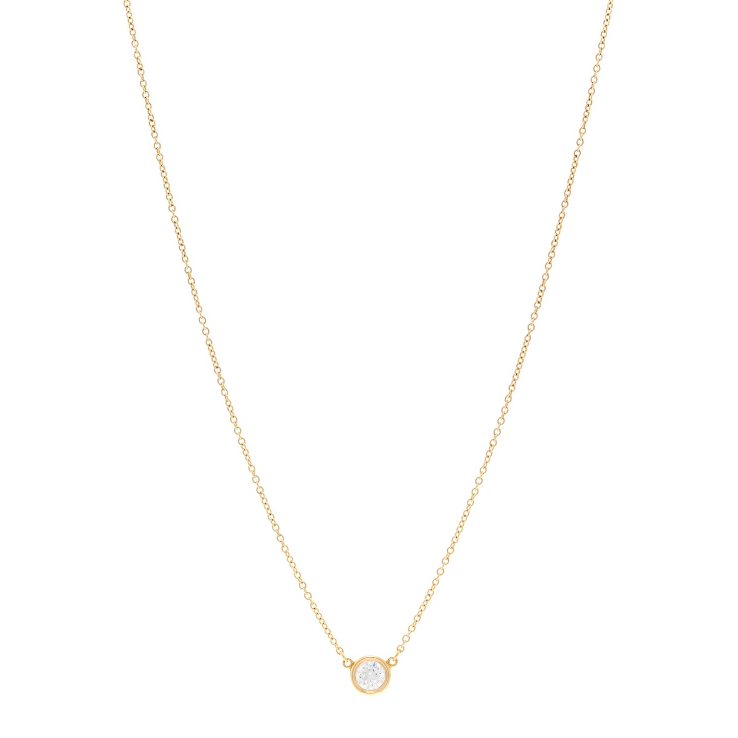 18K Yellow Gold Diamond .33ct Elsa Peretti Diamonds by the Yard Pendant Necklace
