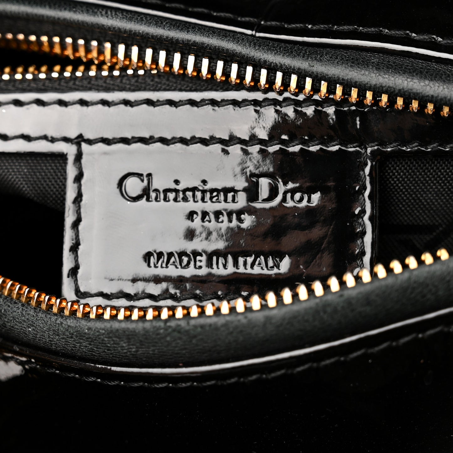 Patent Cannage Medium Lady Dior Black