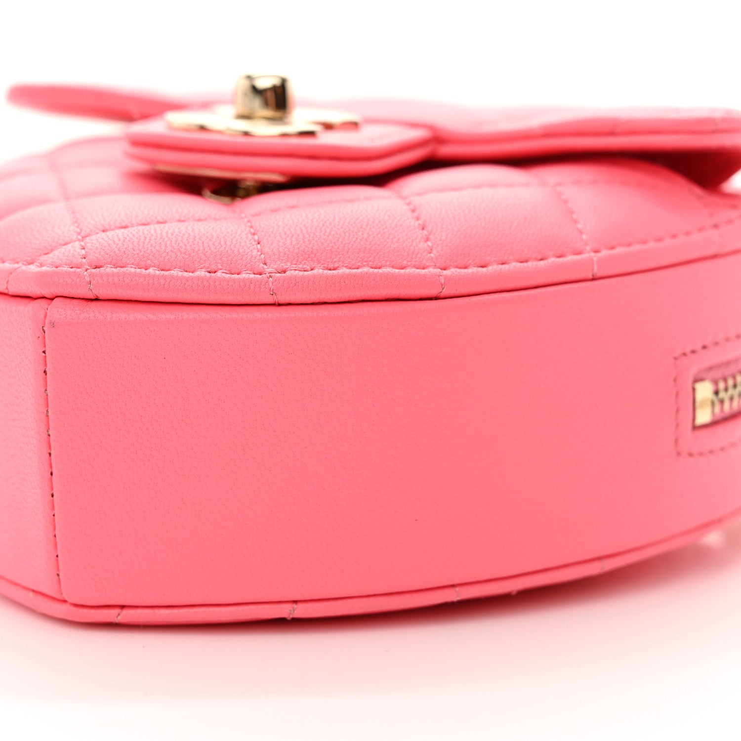 Chanel Lambskin Quilted CC In Love Heart Clutch With Chain Pink 10 of 11