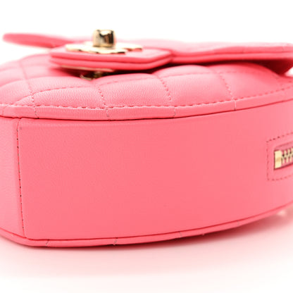 Chanel Lambskin Quilted CC In Love Heart Clutch With Chain Pink 10 of 11