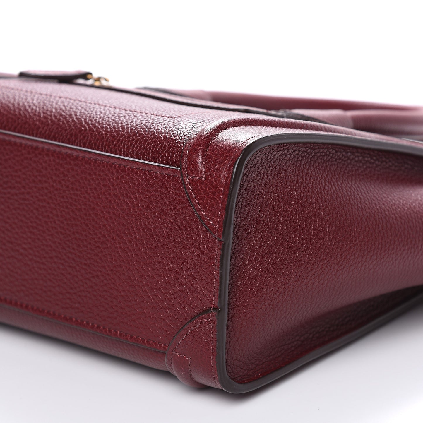 Smooth Calfskin Goatskin Nano Luggage Burgundy