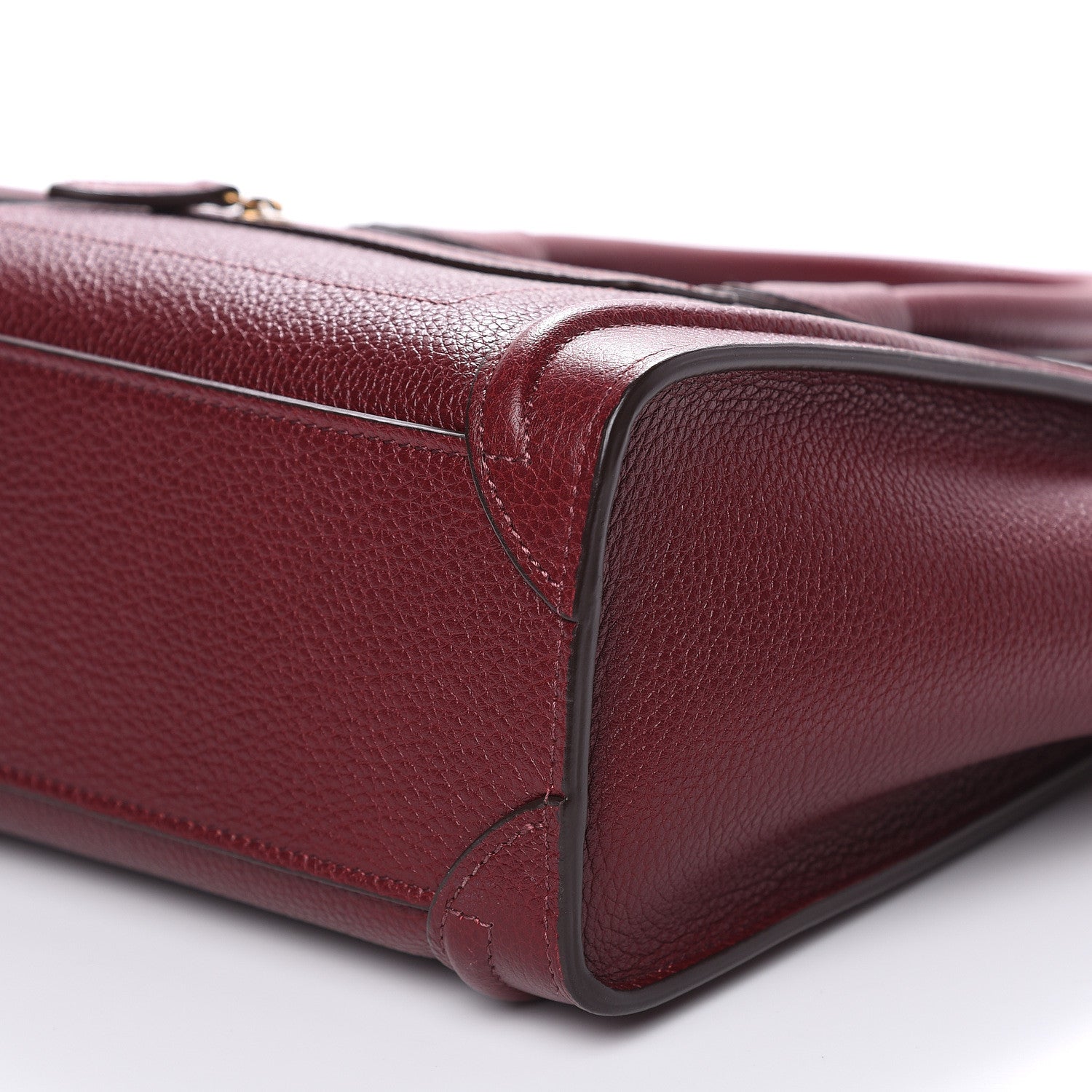 Celine Smooth Calfskin Goatskin Nano Luggage Burgundy 10 of 10