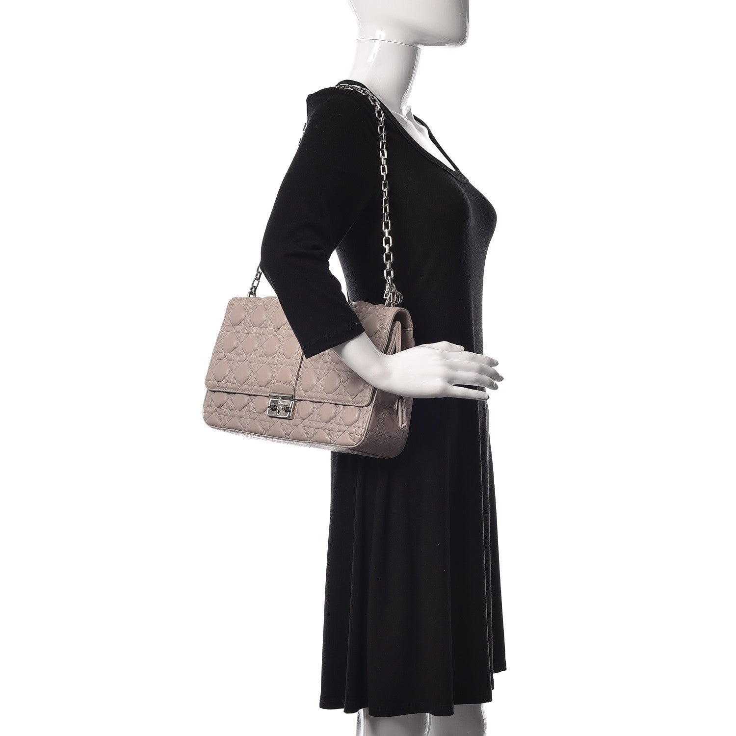 Christian Dior Lambskin Cannage Large Miss Dior Flap Grey 2 of 14