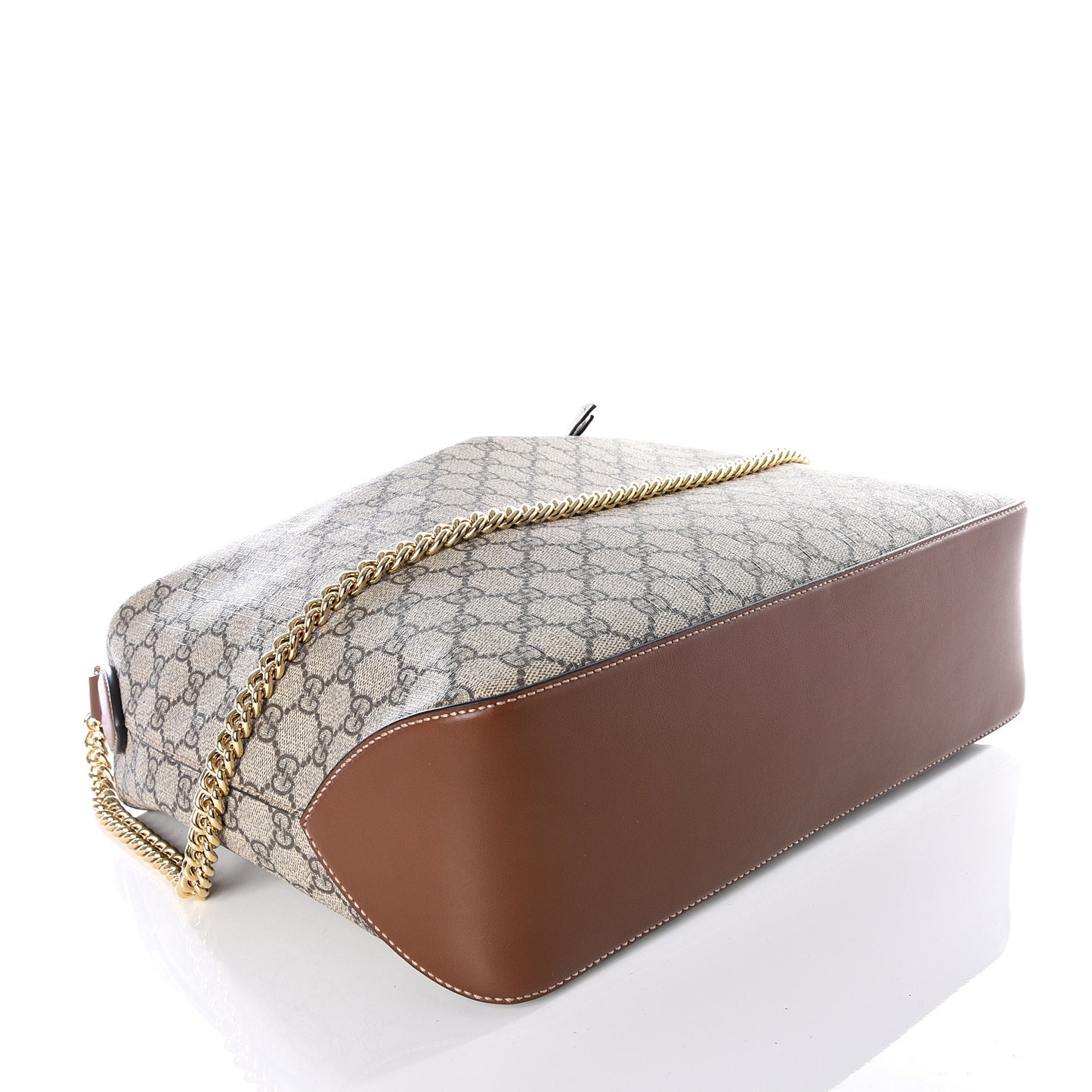 GG Supreme Monogram Large Linea A Hobo Light Brown