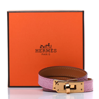 Hermes Matte Alligator Kelly Double Tour Bracelet T2 5P Pink 6 of 6