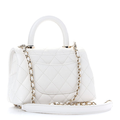Chanel Caviar Quilted Extra Mini Coco Handle Flap White 3 of 9