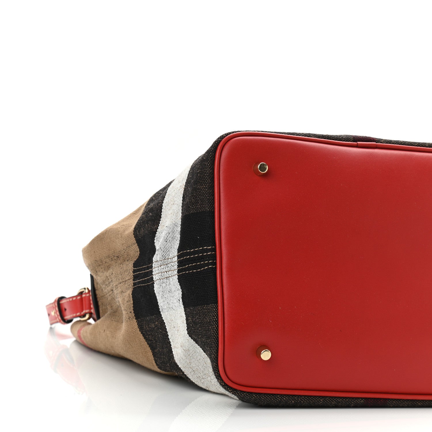 Burberry Canvas Mega Check Medium Ashby Hobo Cadmium Red 8 of 9